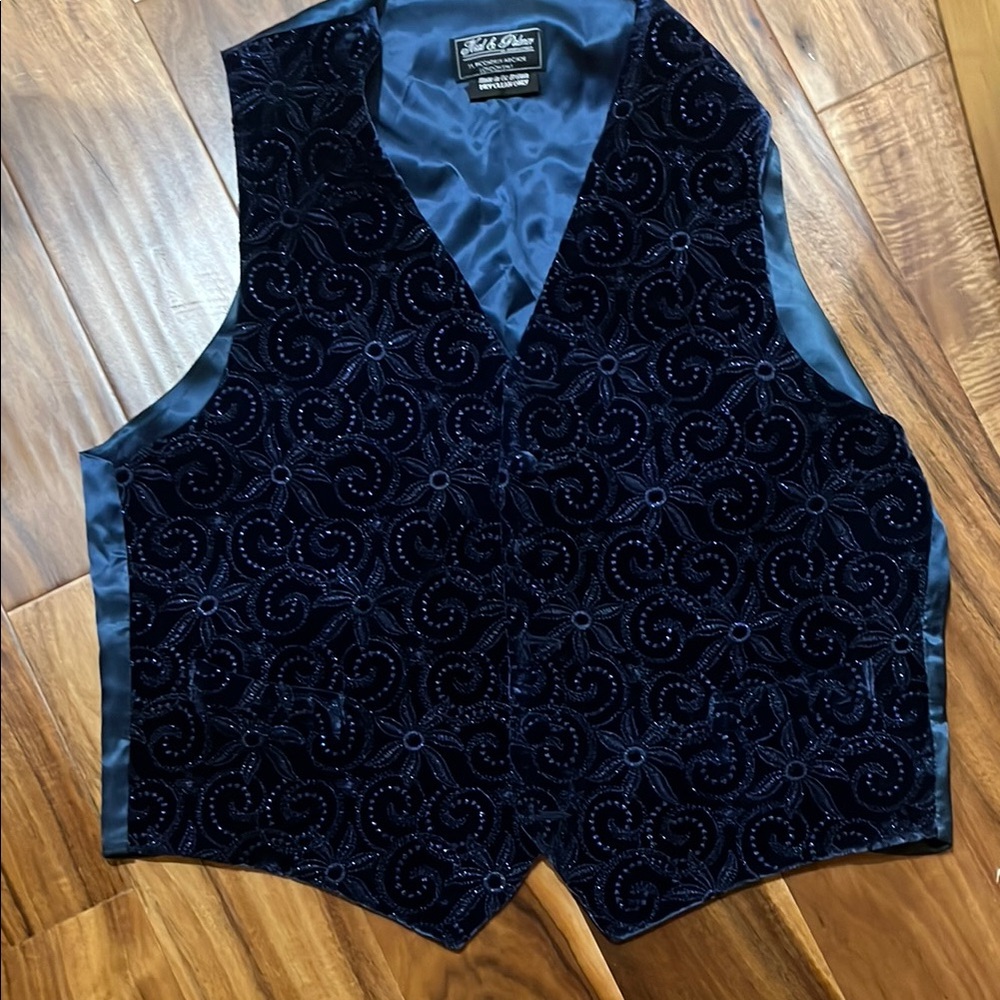 Elegant Blue Velvet Vest